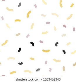 Light Pink, Yellow vector seamless template with bent lines. Creative illustration in halftone marble style with gradient. A completely new memphis design for your business.