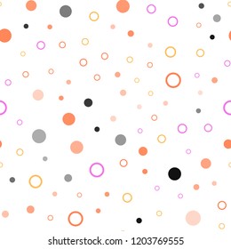 Light Pink, Yellow vector seamless template with circles. Illustration with set of shining colorful abstract circles. Pattern for design of fabric, wallpapers.