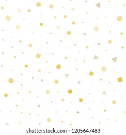 Light Pink, Yellow vector seamless layout with circles, lines, rectangles. Abstract gradient illustration with circles, triangles, cubes. Trendy design for wallpaper, fabric makers.