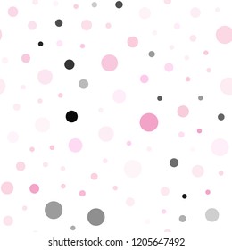 Light Pink, Yellow vector seamless pattern with spheres. Illustration with set of shining colorful abstract circles. Pattern for design of fabric, wallpapers.