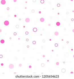 Light Pink, Yellow vector seamless layout with circle shapes. Modern abstract illustration with colorful water drops. Trendy design for wallpaper, fabric makers.