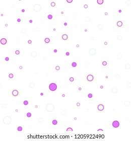 Light Pink, Yellow vector seamless cover with spots. Abstract illustration with colored bubbles in nature style. Pattern for design of fabric, wallpapers.