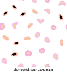 Light Pink, Yellow vector seamless backdrop with dots. Modern abstract illustration with colorful water drops. Trendy design for wallpaper, fabric makers.