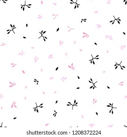 Light Pink, Yellow vector seamless abstract background with leaves. Modern geometrical abstract illustration with leaves. Pattern for design of fabric, wallpapers.