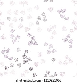 Light Pink, Yellow vector seamless abstract pattern with leaves. Doodle illustration of leaves in Origami style with gradient. Design for textile, fabric, wallpapers.