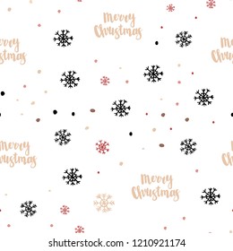 Light Pink, Yellow vector seamless layout with bright snowflakes. Colorful snowflakes with gradient on abstract background. Template for business cards, websites.