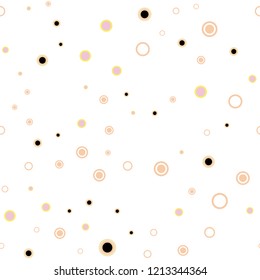 Light Pink, Yellow vector seamless background with bubbles. Modern abstract illustration with colorful water drops. Pattern for design of fabric, wallpapers.