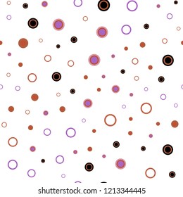 Light Pink, Yellow vector seamless template with circles. Blurred bubbles on abstract background with colorful gradient. Trendy design for wallpaper, fabric makers.