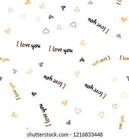 Light Pink, Yellow vector seamless texture with lovely hearts. Illustration with hearts in love concept for valentine's day. Pattern can be used for valentine's ad, booklets.