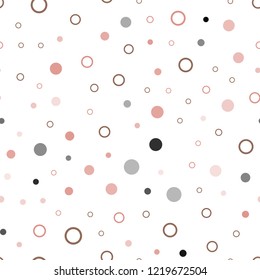Light Pink, Yellow vector seamless background with bubbles. Blurred bubbles on abstract background with colorful gradient. Design for textile, fabric, wallpapers.