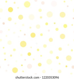 Light Pink, Yellow vector seamless layout with circle shapes. Blurred decorative design in abstract style with bubbles. Template for business cards, websites.