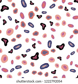 Light Pink, Yellow vector seamless pattern with spheres. Glitter abstract illustration with blurred drops of rain. Pattern for trendy fabric, wallpapers.
