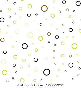 Light Pink, Yellow vector seamless backdrop with dots. Beautiful colored illustration with blurred circles in nature style. Pattern can be used for beautiful websites.