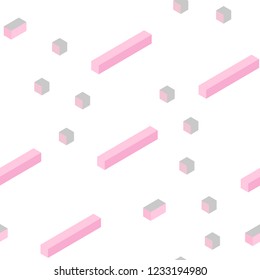 Light Pink, Yellow vector seamless, isometric texture in rectangular style. Beautiful illustration with rectangles and squares. Design for wallpaper, fabric makers.