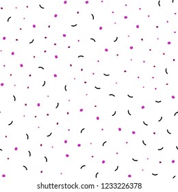 Light Pink, Yellow vector seamless backdrop with dots and lines. Glitter abstract illustration with connection of triangle structure. Design for textile, fabric, wallpapers.