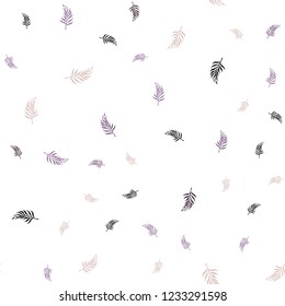Light Pink, Yellow vector seamless natural artwork with leaves. Creative illustration in blurred style with leaves. Pattern for trendy fabric, wallpapers.
