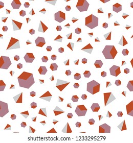Light Pink, Yellow vector seamless, isometric layout with rectangles, triangles. Illustration with colorful triangles, rectangles. Pattern for trendy fabric, wallpapers.
