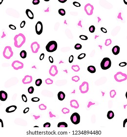 Light Pink, Yellow vector seamless background with bubbles. Blurred decorative design in abstract style with bubbles. Pattern for design of window blinds, curtains.
