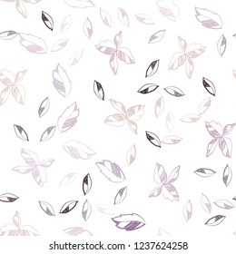 Light Pink, Yellow vector seamless abstract design with leaves. New colorful illustration in doodle style with leaves. Design for textile, fabric, wallpapers.