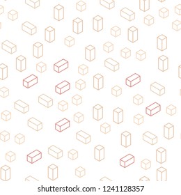 Light Pink, Yellow vector seamless, isometric background with rectangles. Beautiful illustration with rectangles and squares. Template for business cards, websites.