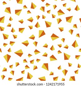 Light Pink, Yellow vector seamless, isometric pattern with polygonal style. Illustration with set of colorful triangles. Design for wallpaper, fabric makers.