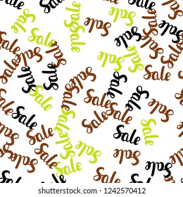 Light Pink, Yellow vector seamless background with 70, 90 % signs of sales. Colorful set of  percentage signs in simple style. Backdrop for mega promotions, discounts.