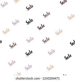Light Pink, Yellow vector seamless pattern with sale signs. Colorful set of  percentage signs in simple style. Template for season sales, shopping ads.