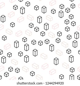 Light Pink, Yellow vector seamless, isometric layout with lines, rectangles. Modern abstract illustration with colorful rectangles. Template for business cards, websites.