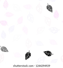 Light Pink, Yellow vector seamless elegant background with leaves. Decorative illustration with doodles on abstract template. Trendy design for wallpaper, fabric makers.