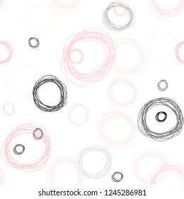 Light Pink, Yellow vector seamless cover with spots. Beautiful colored illustration with blurred circles in nature style. Design for textile, fabric, wallpapers.
