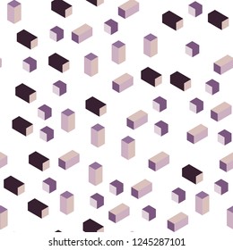 Light Pink, Yellow vector seamless, isometric template with rhombus. Modern abstract illustration with colorful rectangles. Design for wallpaper, fabric makers.