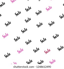 Light Pink, Yellow vector seamless pattern with sale signs. Colorful set of  percentage signs in simple style. Design for business ads, commercials.