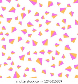 Light Pink, Yellow vector seamless, isometric pattern with polygonal style. Beautiful illustration with triangles in nature style. Pattern for trendy fabric, wallpapers.