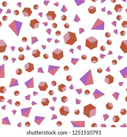 Light Pink, Yellow vector seamless, isometric pattern with polygonal style with cubes. Lines, rhombus with colorful gradient. Pattern for trendy fabric, wallpapers.