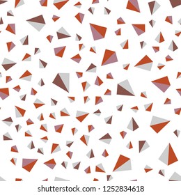 Light Pink, Yellow vector seamless, isometric template with crystals, triangles. Modern abstract illustration with colorful triangles. Pattern for trendy fabric, wallpapers.