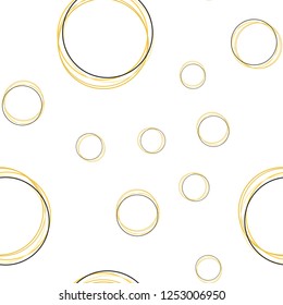 Light Pink, Yellow vector seamless texture with disks. Glitter abstract illustration with blurred drops of rain. Design for wallpaper, fabric makers.