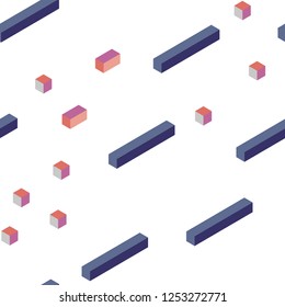 Light Pink, Yellow vector seamless, isometric background with rectangles. Beautiful illustration with rectangles and squares. Template for business cards, websites.