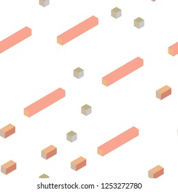 Light Pink, Yellow vector seamless, isometric background with rectangles. Rectangles on abstract background with colorful gradient. Design for wallpaper, fabric makers.
