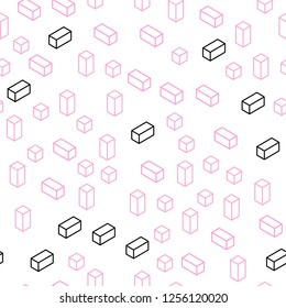 Light Pink, Yellow vector seamless, isometric pattern in square style. Beautiful illustration with rectangles and squares. Design for wallpaper, fabric makers.
