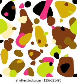 Light Pink, Yellow vector seamless template with circles. Abstract illustration with colored bubbles in nature style. Design for textile, fabric, wallpapers.