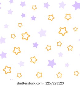 Light Pink, Yellow vector seamless pattern with christmas stars. Blurred decorative design in simple style with stars. Design for wallpaper, fabric makers.