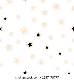 Light Pink, Yellow vector seamless texture with beautiful stars. Decorative shining illustration with stars on abstract template. Texture for window blinds, curtains.