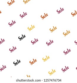 Light Pink, Yellow vector seamless template with selling words. Illustration with signs of sales on abstract template. Backdrop for super sales on Black Friday.