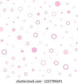 Light Pink, Yellow vector seamless cover with spots. Blurred decorative design in abstract style with bubbles. Template for business cards, websites.