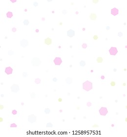 Light Pink, Yellow vector seamless backdrop with hexagons. White background with colorful hexagons. Beautiful design for your business advert.