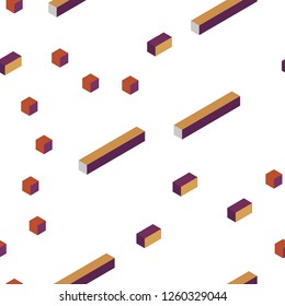Light Pink, Yellow vector seamless, isometric backdrop with rhombus. Modern abstract illustration with colorful rectangles. Pattern for trendy fabric, wallpapers.