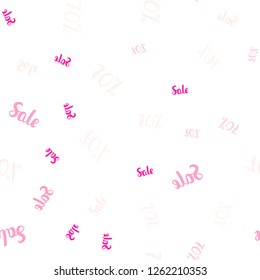 Light Pink, Yellow vector seamless cover with symbols of 70 % sales. Colorful set of  percentage signs in simple style. Backdrop for ads, leaflets of Black Friday.