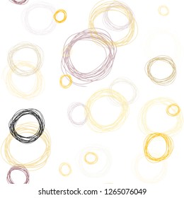 Light Pink, Yellow vector seamless template with circles. Blurred bubbles on abstract background with colorful gradient. Design for wallpaper, fabric makers.