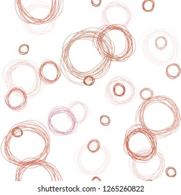 Light Pink, Yellow vector seamless template with circles. Blurred bubbles on abstract background with colorful gradient. Texture for window blinds, curtains.