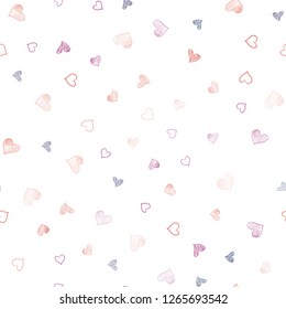 Light Pink, Yellow vector seamless texture with lovely hearts. Decorative shining illustration with hearts on abstract template. Beautiful design for your business advert of anniversary.